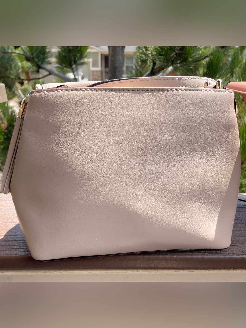kate spade Pale Pink Leather Crossbody Bag with Tassel - Picture 7 of 12